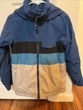 Burton Children's Colorblock Snowboarding Jacket in Blue, Black & Cream